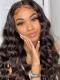Indian virgin 6 inches deep parting preplucked deep wave lace front human hair wavy wig -LFW015