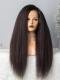 Invisible HD skin melt swiss lace 6 inches deep parting kinky straight human hair lace front wig- UPGRADED