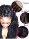 Brown Highlight Natural Human Hair Lace Wig With Wand Curls-CL002