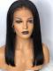 Indian virgin 6 inches deep parting preplucked human hair lace front straight wig -LFS011
