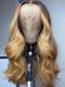 HAIRSTYLIST CUSTOM COLOR -NEW HOLIDAY SLAY HONEY BLOND OMBRE HUMAN HAIR LACE FRONT WIG-WLF303