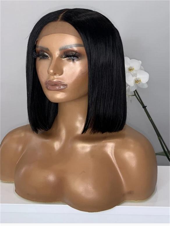 New 4*4 Lace Closure Frontal Straight Human Hair BoB Wig-HWC006