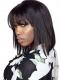 Rihanna inspired indian remy lace front wig with bang - LFB006