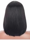 CLEARANCE SALE-12 INCHES 130% DENSITY NATURAL BLACK GLUELESS STRAIGHT HUMAN HAIR WIG WITH BANG-FREE PARTING FULL LACE WIG-CS008