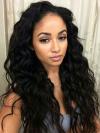 18 inches indian remy beachy wave free part full lace human hair wig - BWE008