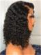 New nature black indian remy human hair curly bob-LW164