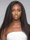 Indian virgin 6 inches deep parting preplucked human hair lace front light yaki wig -LFS016