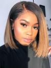Best Summer Color Brown Ombre Short Bob Lace Front Wig-CL011