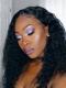 Melting Hairline Natural Black Curly Lace Front Wig-LW061