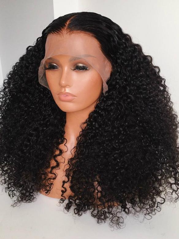 Curly Human Hair Lace Front Wigs For Black Women-LFB728