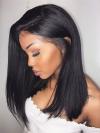 Silky Texture Straight Human Hair Lace Front Wig-LW086