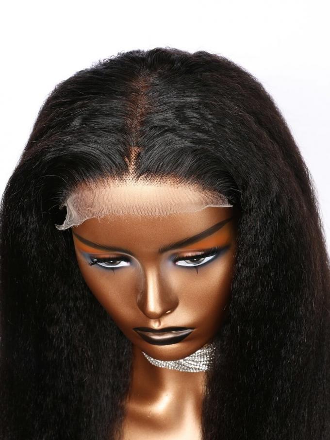 AMANDA -BEGINNERS’WIG COLLECTION - 10-MIN LACE WIG-NATURAL BLACK KINKY STRAIGHT-LACE CLOSURE WIG