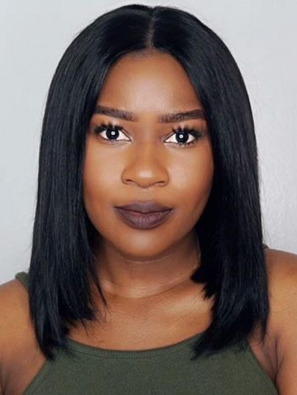 Indian remy human hair lace front sleek bob - LFB008