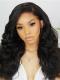 Indian virgin 6 inches deep parting preplucked human hair lace front wig with wand curls-LFS006