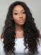 Indian virgin 6 inches deep parting preplucked human hair lace front curly wig-LFC008
