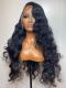 10-22 inches Human Hair Natural Black Body Wave Lace Front Wig-LW144