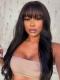 NO NEED TO HIDE LACE- MOST REALISTIC BEGINNER FRIENDLY LACE CLOSURE HUMAN HAIR WIG WITH BANGS WITH WAND CURLS-WE809