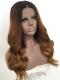 Natural Wavy Ash Blonde Omber Lace Front Wig-CL003