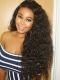 Indian virgin 6 inches deep parting preplucked human hair lace front curly wig-LFC014