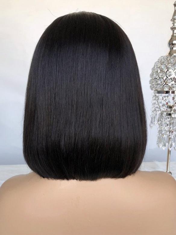Easy affordable short middle part human hair wig