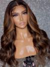 Straight Honey brown highlight U-part wig 