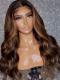 Straight Honey brown highlight U-part wig 