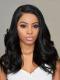 Indian virgin 6 inches deep parting preplucked human hair lace front wig with wand curls-LFS010 