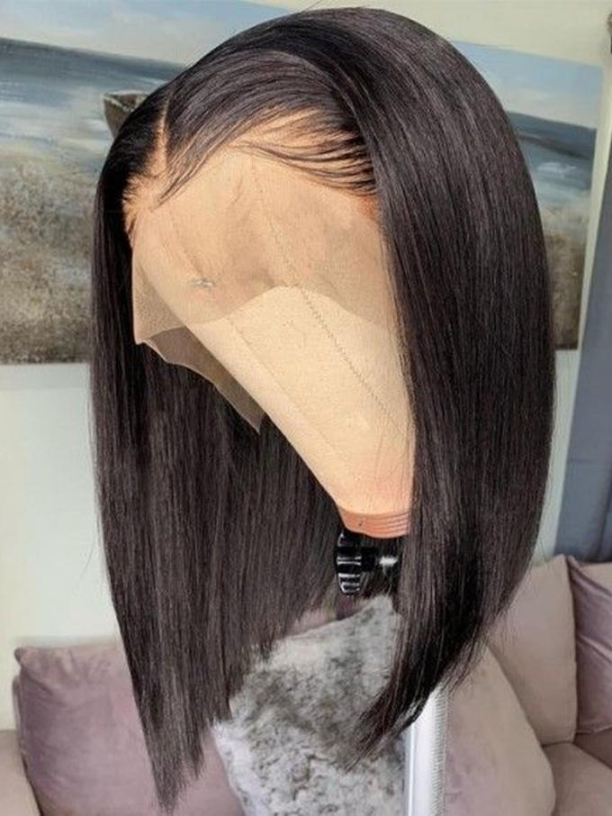 10-18 inches Silky Texture Natural Color Lace Front Bob-LW080