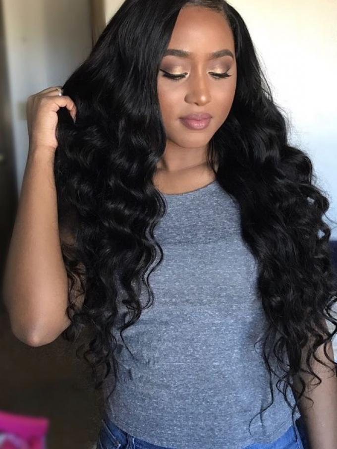 24 inches Indian remy wavy lace front human hair wig - LFW068