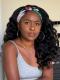 New Protective Style For Black Natural Hair-Quick 150% density Fix Elegant Wavy Headband Wig For Last Minute Problems-HW007