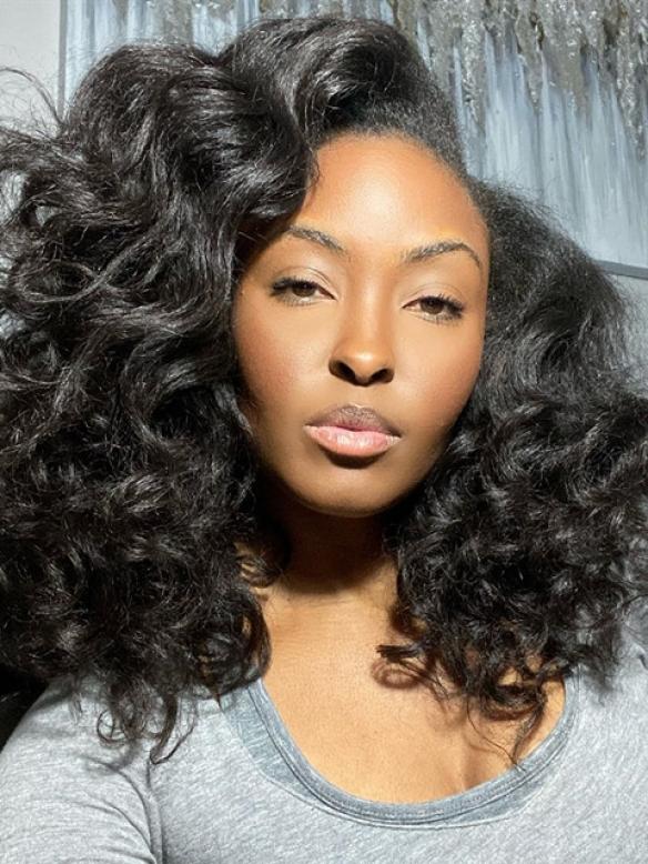 Deep Wave Human Hair Lace Front Wigs Pre-Bleached Hairline For Black Women-LFB723