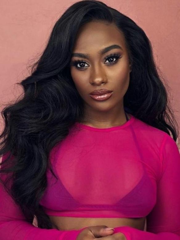 Indian virgin preplucked full lace human hair body wave wavy wig-FL003