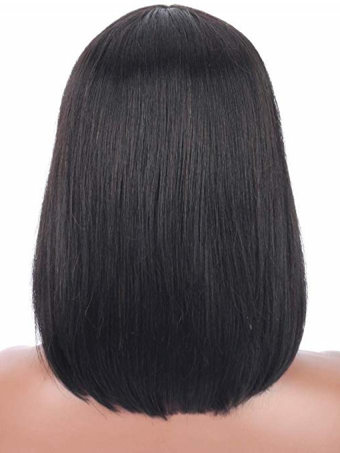 12 Inches 150% density Human Short Bob Wig With Bangs-WE031