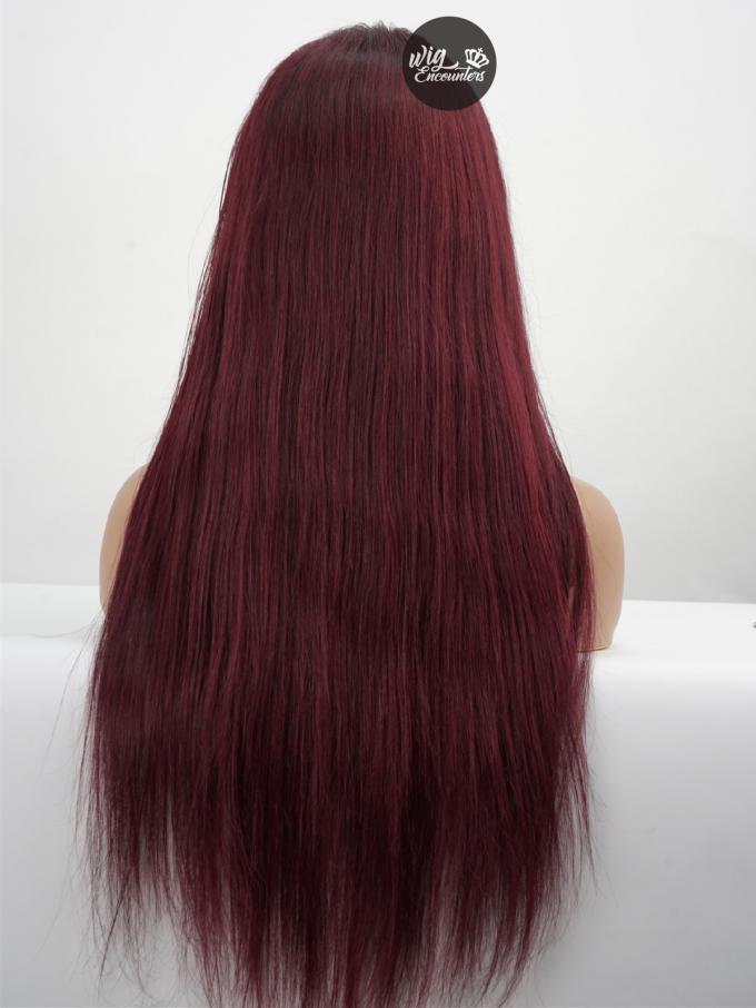 Elegant Wine Red 99J# Lace Front wig-CL032