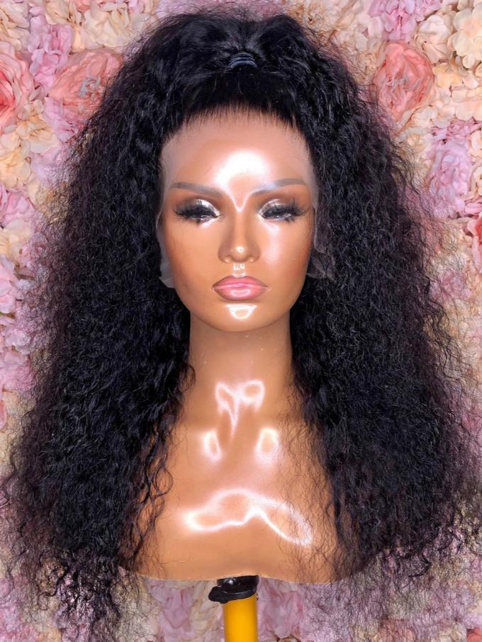Realistic natural looking curly human hair lace front wig for everyday slay - wlf076