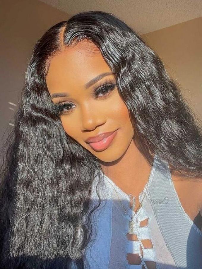 EASY FOR DAILY LIFE- MOST REALISTIC BEGINNER FRIENDLY LACE CLOSURE BEACH WAVE HUMAN HAIR WIG-WE810