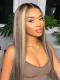 Hairstylist Collection-NEW&GORGEOUS ASH BLONDE HIGHLIGHT T PART LACE CLOSURE STRAIGHT WIG-CCW706